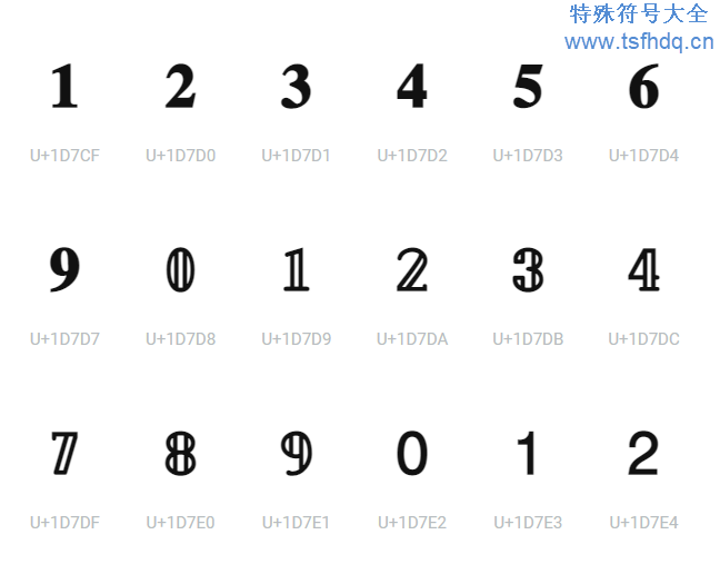 阿拉伯数字大全