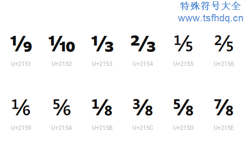 数学分数符号大全